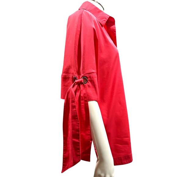 Chicos Poplin Bow and Grommet Detail Tunic - Picture 4 of 10